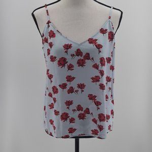 Equipment Femme Silk Blue and Red Floral Cami - L